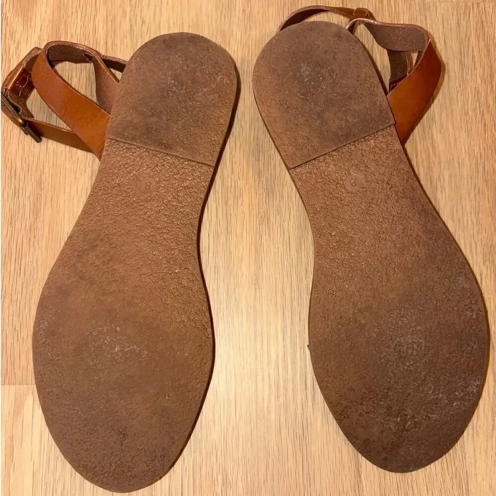 Madewell The Boardwalk Ankle-Strap Sandal English Saddle womens size 8 medium